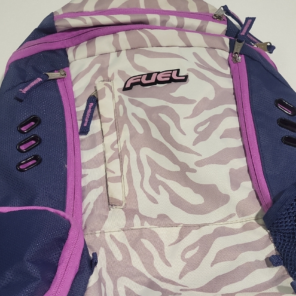 Vibrant Pink and Blue Zebra Print Backpack